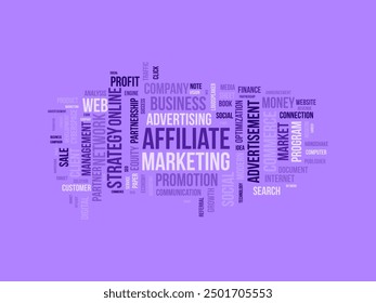 Affiliate Marketing wordcloud template. Business concept vector background.