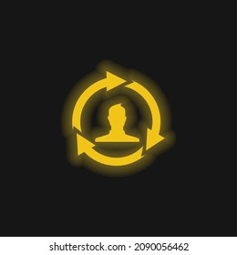 Affiliate Marketing yellow glowing neon icon