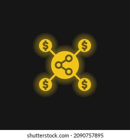 Affiliate Marketing yellow glowing neon icon