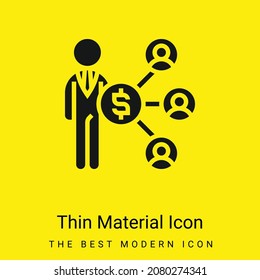 Icono de material amarillo brillante mínimo para el afiliado