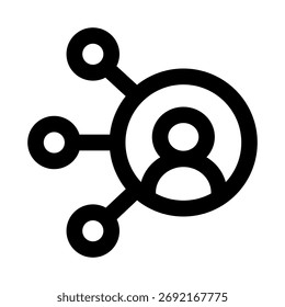 Affiliate Network Icons with Flat Minimal Outline Design for Marketing, Business, and Growth