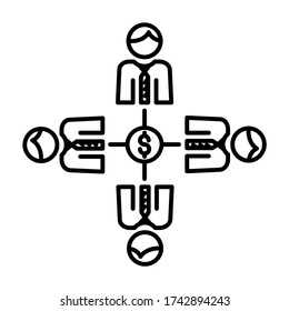 Affiliate, network, management - icon line vector - business and finance icons
