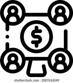 affiliate outline icon vector design illustration ( ecommerce icon set )