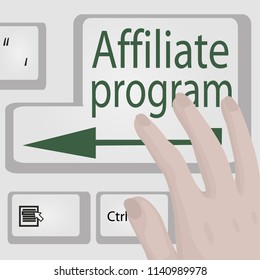 Affiliate program button. Business motivation  Opportunity conept vector illustration