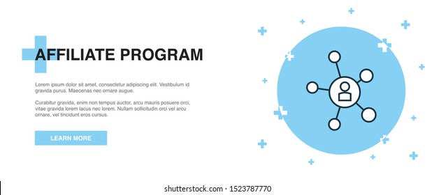 Affiliate Program icon, banner outline template concept. Affiliate Program line illustration
