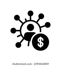 Affiliate Program icon with networks and dollar