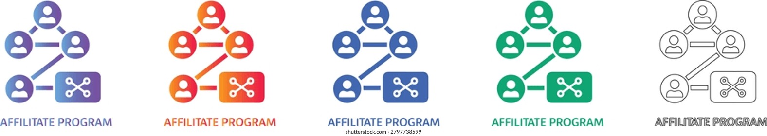 Affiliate Program Network Icons for Digital Marketing vol 426