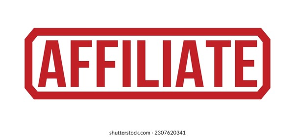 Affiliate Red Rubber Stamp vector design.