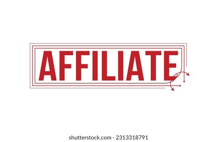 Affiliate Red Rubber Stamp vector design.
