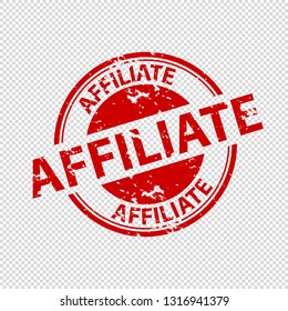 Affiliate Rubber Stamp Seal - Vector Illustration - Isolated On Transparent Background