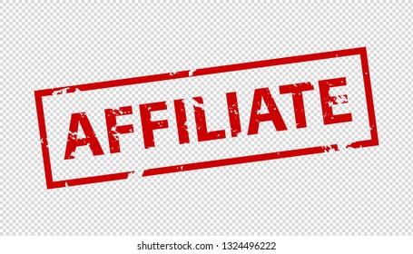 Affiliate Rubber Stamp Seal - Vector Illustration - Isolated On Transparent Background