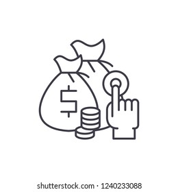 Affiliate sales line icon concept. Affiliate sales vector linear illustration, symbol, sign