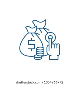 Affiliate sales line icon concept. Affiliate sales flat  vector symbol, sign, outline illustration.