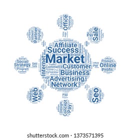 affiliate word cloud. tag cloud about affiliate