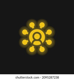 Affiliate yellow glowing neon icon