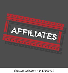 AFFILIATES letters banner.AFFILIATES  stamp. flat design.banner,sign,label