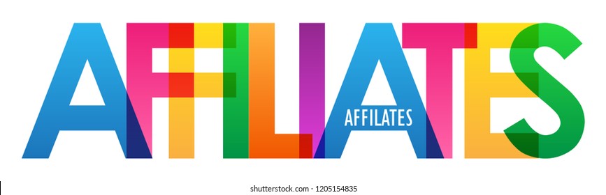 AFFILIATES rainbow letters banner