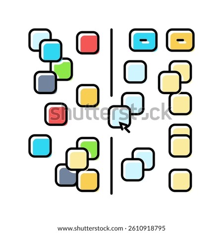 affinity diagram ux ui design color icon vector. affinity diagram ux ui design sign. isolated symbol illustration