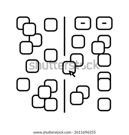 affinity diagram ux ui design line icon vector. affinity diagram ux ui design sign. isolated contour symbol black illustration