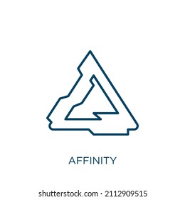 Affinity Icon. Thin Linear Affinity Outline Icon Isolated On White Background. Line Vector Affinity Sign, Symbol For Web And Mobile