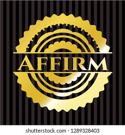 Affirm gold badge or emblem