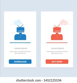 Affirmation, Affirmations, Esteem, Happy, Person  Blue and Red Download and Buy Now web Widget Card Template