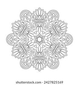 Affirmations Floral Mandala Coloring Book Page for kdp Book Interior. Peaceful Petals, Ability to Relax, Brain Experiences, Harmonious Haven, Peaceful Portraits, Blossoming Beauty mandala design.