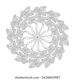 Affirmations Mandala template Coloring Book Page. Easy Mandala Coloring Book Pages for Adults to Relax, Experiences Give Relief. Resizeable Vector File
