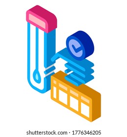 affirmative test tube material results icon vector. isometric affirmative test tube material results sign. color isolated symbol illustration