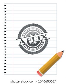 Affix pencil effect. Vector Illustration. Detailed.