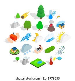 Affliction icons set. Isometric set of 25 affliction vector icons for web isolated on white background