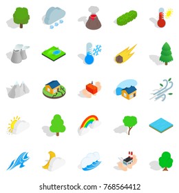Affliction icons set. Isometric set of 25 affliction vector icons for web isolated on white background