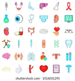 Affluence icons set. Cartoon set of 36 affluence vector icons for web isolated on white background