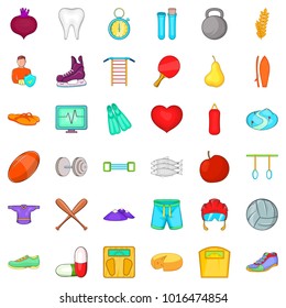 Affluence icons set. Cartoon set of 36 affluence vector icons for web isolated on white background
