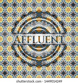 Affluent arabesque style emblem. arabic decoration.