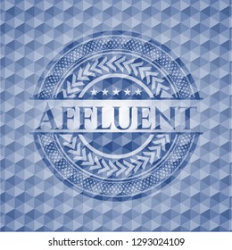 Affluent blue polygonal emblem.