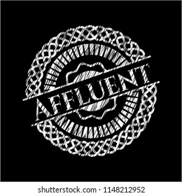 Affluent chalk emblem written on a blackboard