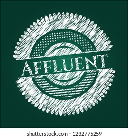 Affluent chalk emblem written on a blackboard