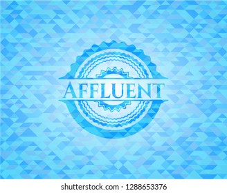 Affluent light blue emblem with mosaic background