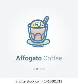 Affogato Coffee Illustration Vector Icon