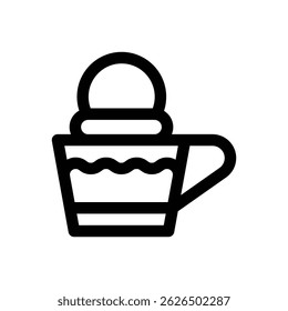 Affogato. Editable stroke vector icon.