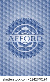 Afford blue polygonal emblem.