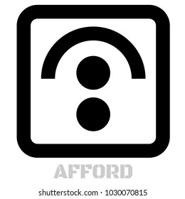 Afford conceptual graphic icon. Design language element, graphic sign.