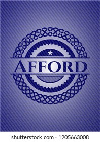 Afford emblem with denim texture