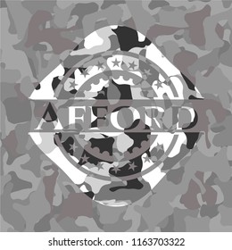 Afford on grey camouflage pattern