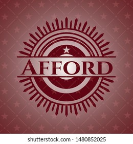 Afford red emblem. Retro. Vector Illustration. Detailed.