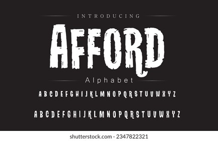 Fuente de estilo de pincel vectorial, alfabeto, tipo de letra