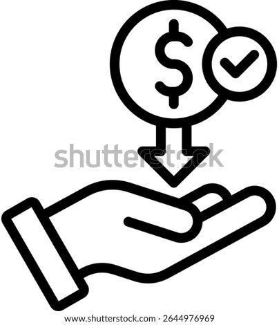 Affordable Icon Outline Vector Illustration