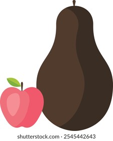 Affordable  Pear and Apple Clipart Vector Design 