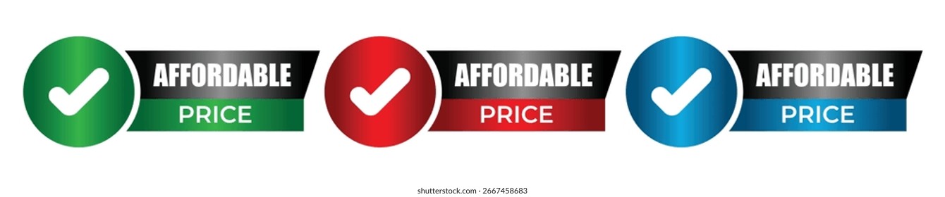Affordable Price Set Vector Illustration